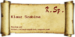 Klauz Szabina névjegykártya