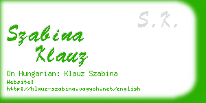 szabina klauz business card